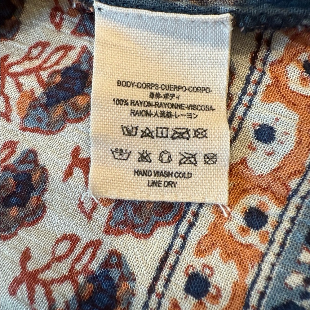 Free People XS Boho Patchwork Button Front Blouse - image 6